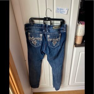 Rock Revival size 33 womens easy skinny bling jeans